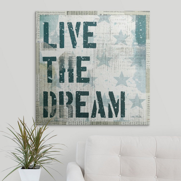 « i » par michael mullan, art textuel American Dream, H 35 po x l 35 po x P 1,5 po, Toile