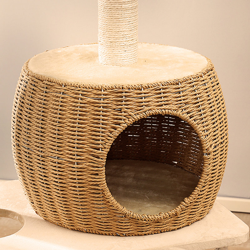 4 Tiers Cat Tree with Condons,Perch,Scratching Posts, 43.31" H x 15.75" W x 22.83" L