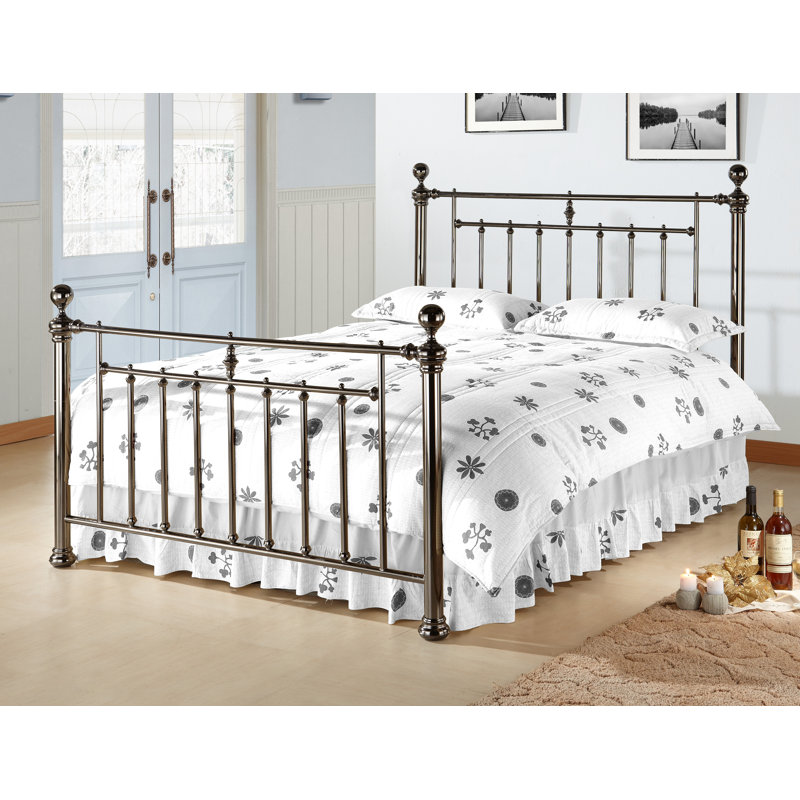 Hiruela Metal Storage Bed, Double (4'6), Black Nickel