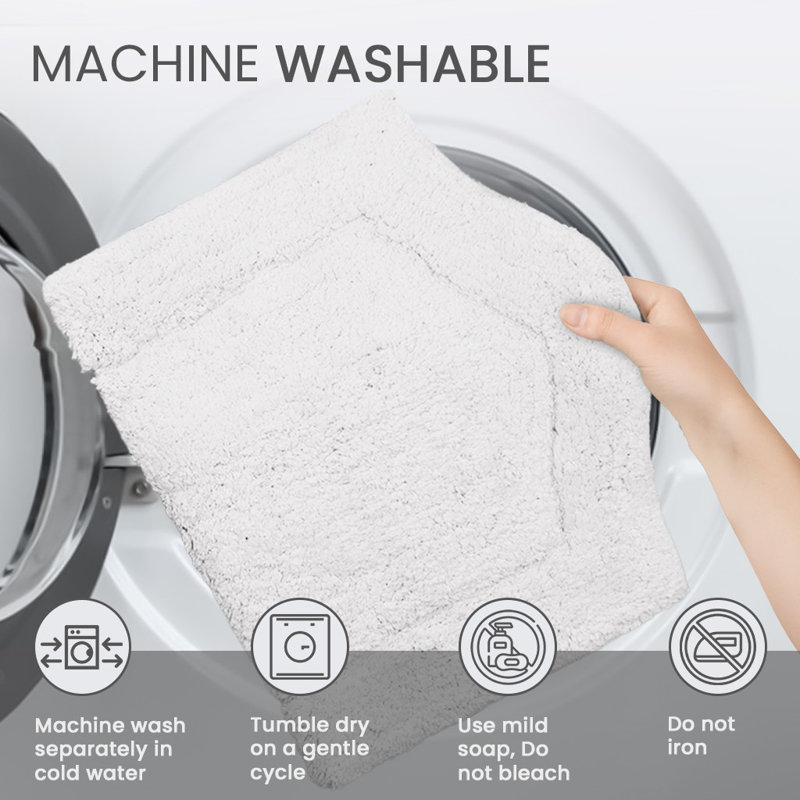 Morissette 100% Cotton Contour Mat 20"x20", White