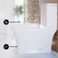 Toilette carrée une pièce à double chasse 1,12 / 1,6 GPF Concorde-1125190076-1125190072