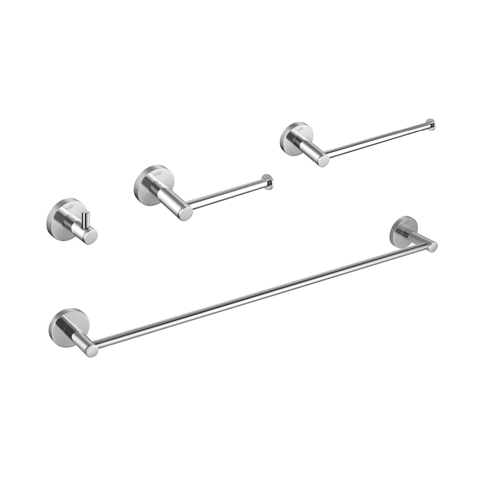 4 - Piece Bathroom Hardware Set, Chrome