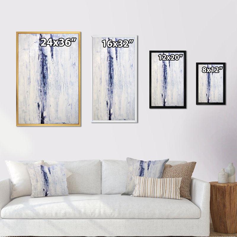 Mauve, art abstrait sur toile - Art moderne et contemporain sur toile, H 36 po x l 24 po x P 1 po, Cadre flottant doré