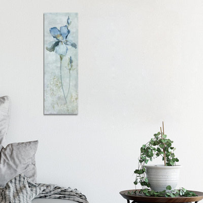 Blue Iris 1 Piece Wrapped Canvas Panoramic Painting