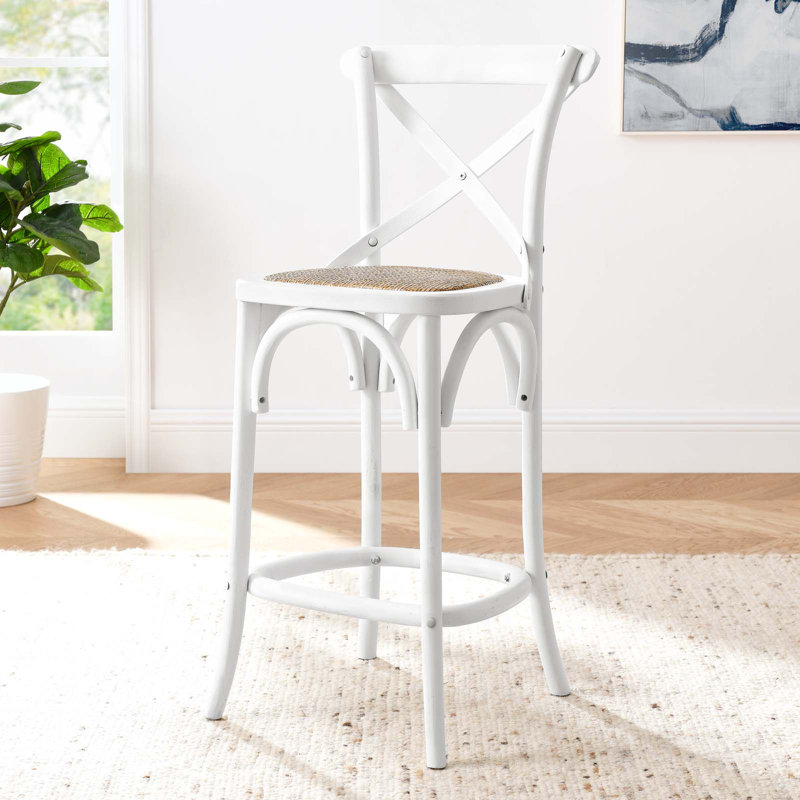 Modway Gear Stool, Counter Stool (25.5" Seat Height), White