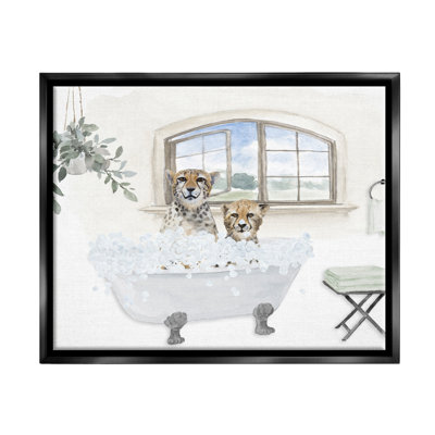 «Cheetah Duo Bathaign Bath Bathroom Floater», art mural par Lanie Loreth