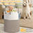 Large Woven Laundry Basket Hamper 60L Cotton Rope Storage Basket Decorative Tall Nursery Hamper for Clothes and Toys White and Brown