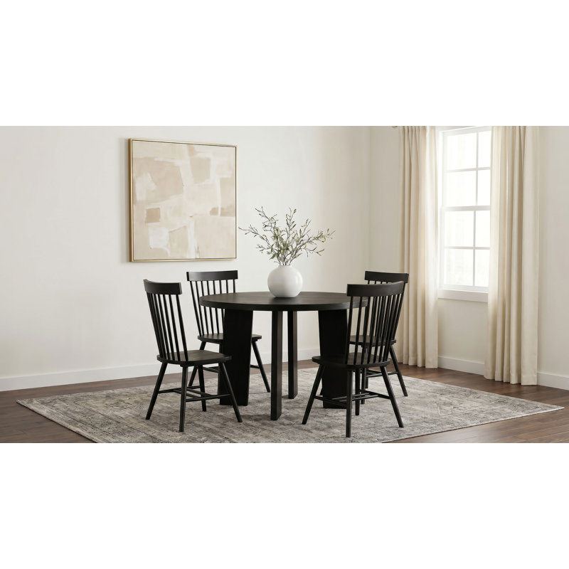 Vinga 5-Piece Dining Set Black