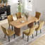 Ensemble de salle à manger rectangulaire à double piédestal avec table de salle à manger de style crème-1947038667-1947038670-1947038711