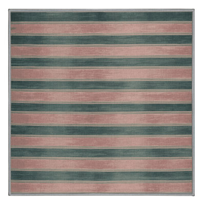 Machine Washable Horizontal Stripes Brown Area Rug