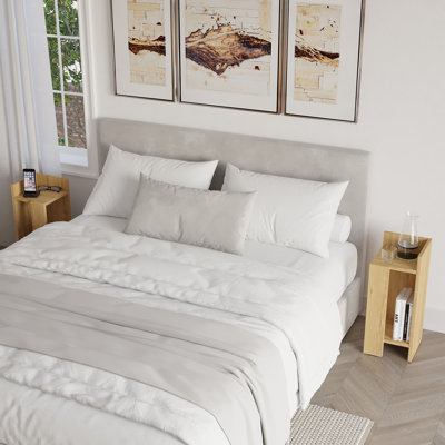 Elos Bedside 2 Table Set with Open Shelves for Versatile Use