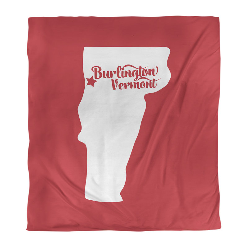 Housse de couette réversible simple burlington vermont, Housse de couette pour grand lit, Rouge, Microfibre