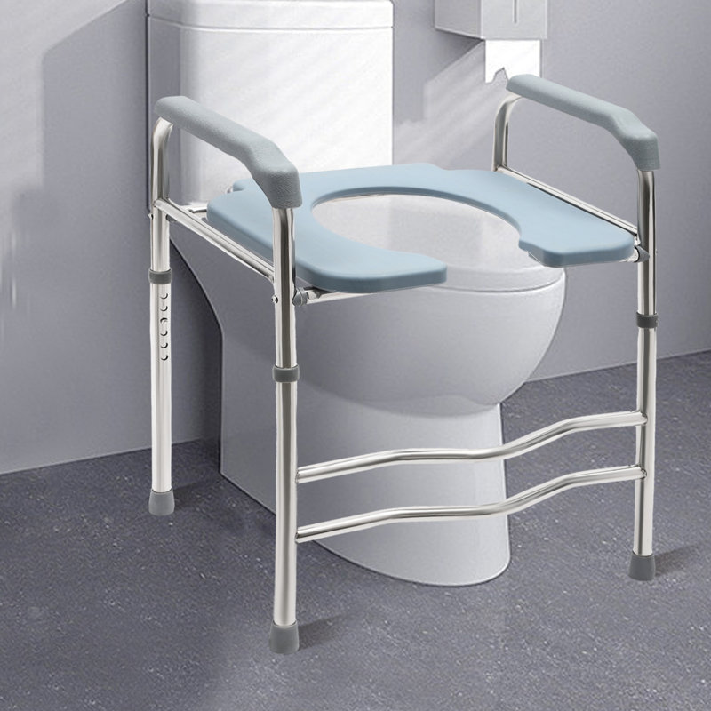 Siège de toilette surélevé réglable avec coussin