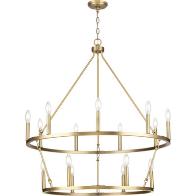 15 - Light Steel Dimmable Tiered Chandelier