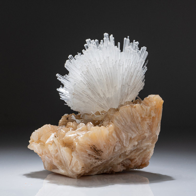Scolécite sur stilbite du quartier de Nasik, Maharashtra, Inde (2,20 lb)