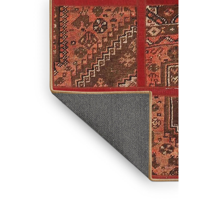 Tapis traditionnel rouge / bourgogne, Rectangle 2 pi x 5 pi