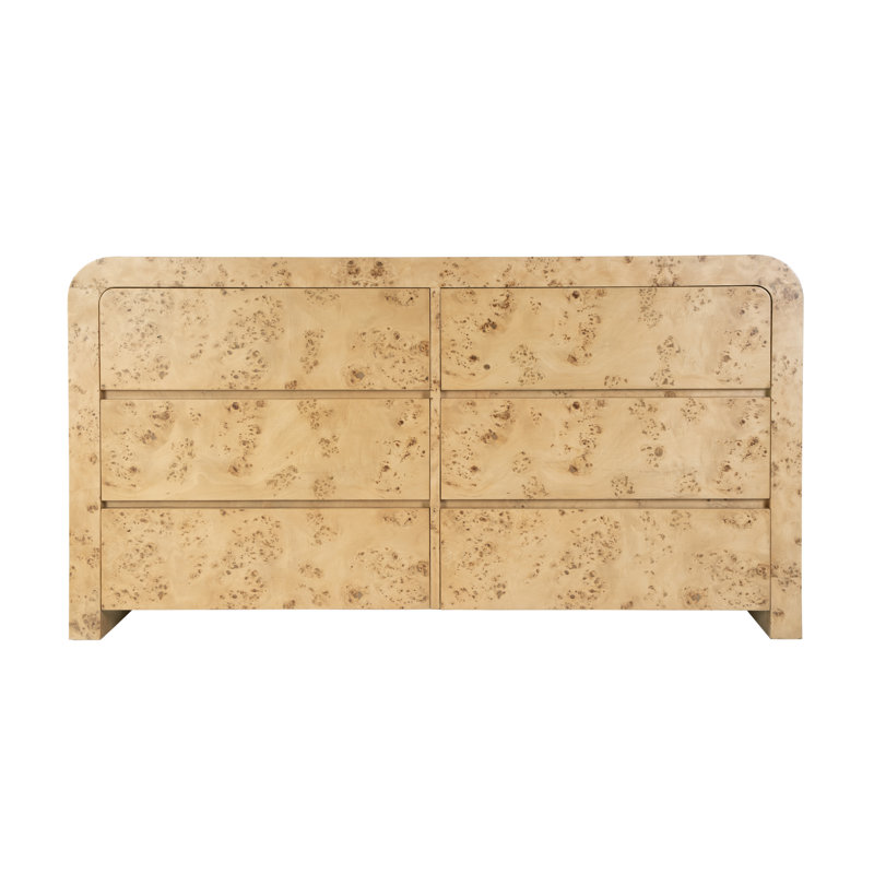 Cassius Burl Wood 6-Drawer Dresser