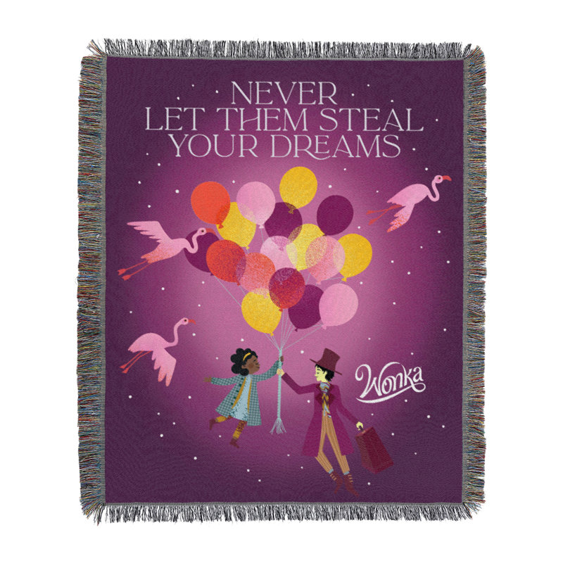 Willy Wonka Dream Purple Woven Tapestry Throw Blanket