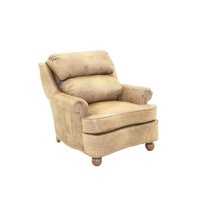 English Pub Leather Armchair, Hair Hide Brown/White, Brushy Bayou, Natural