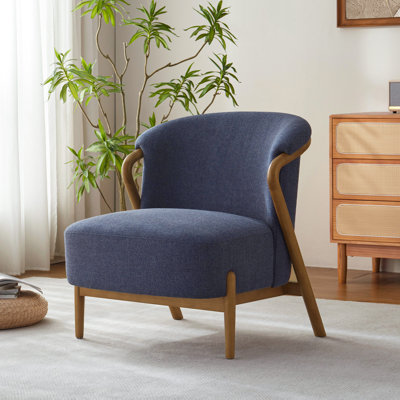 Deanda No Assembly Upholstered Solid Wood Armchair