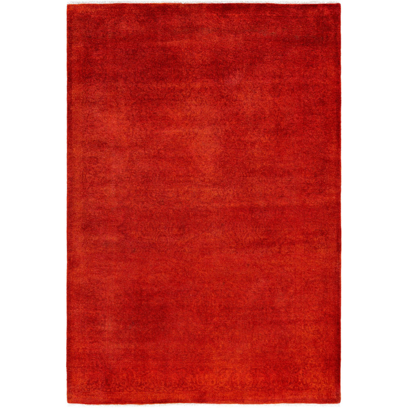 Overdyed One-of-a-Kind 4' 2" X 6' 1" Hand Knotted Area Rug