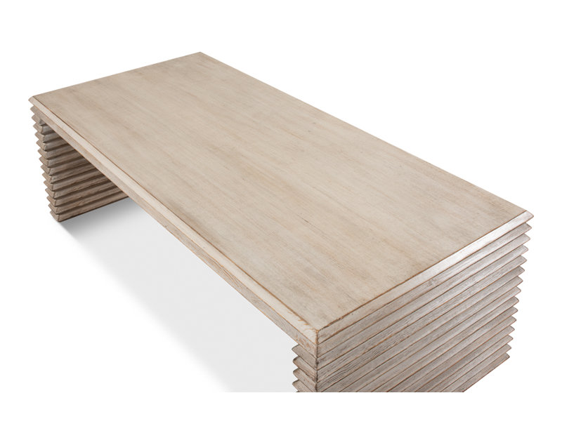 Solid Wood Coffee Table, Stone Gray