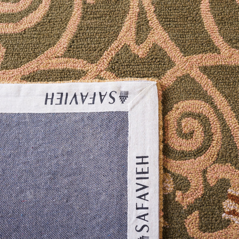 Chelsea Hand Hooked Light Green Wool Floral Area Rug