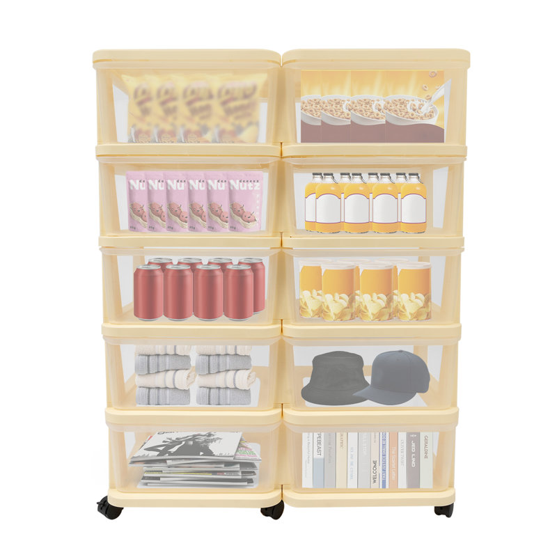 Grand bac de rangement en plastique, Transparent