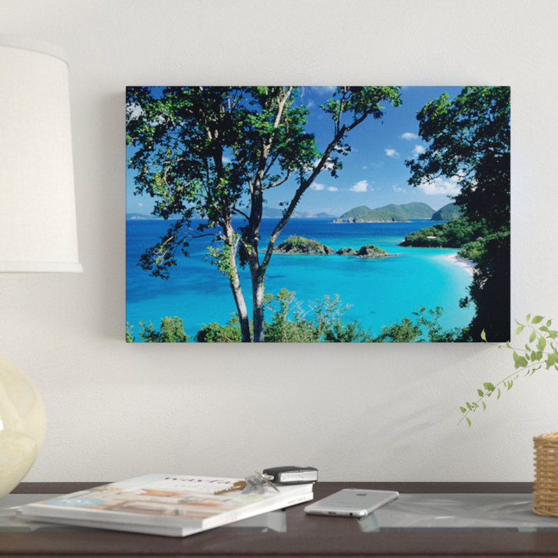 « caraïbes sîn from trees, virgin îlot national park », reproduction d’impression sur toile, H 18 po x l 26 po x P 1,5 po