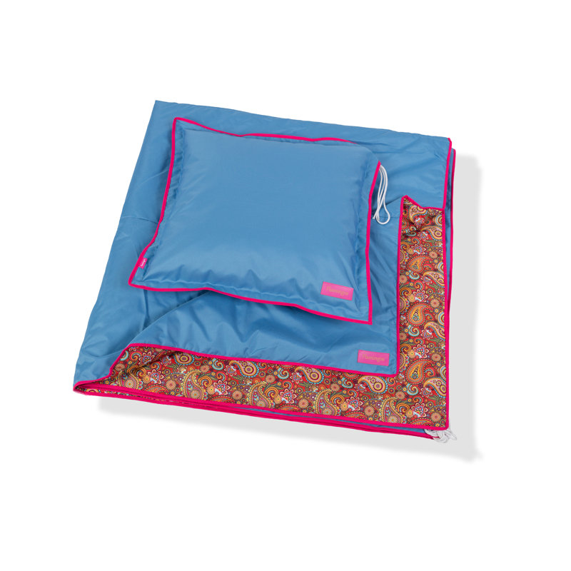 Indoor / Outdoor Square Throw Cushion, Blue/Pink