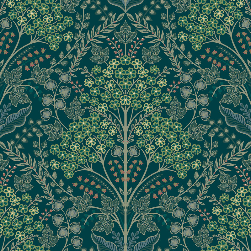 Rouleau de fleurs Auretta, Vert / brun