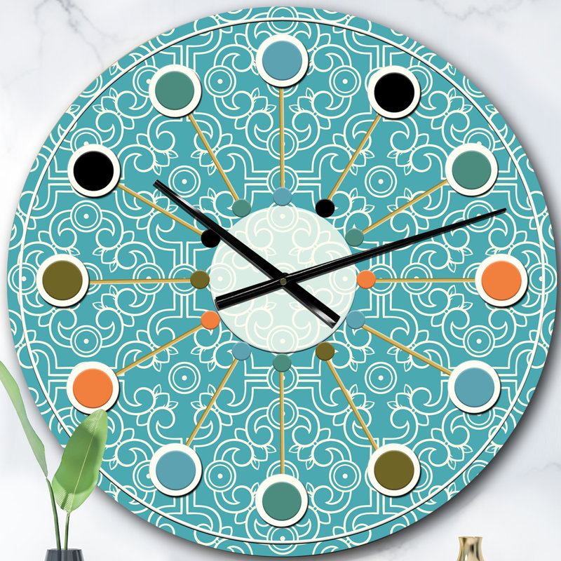 Horloge murale rétro Mid-Century, Surdimensionné