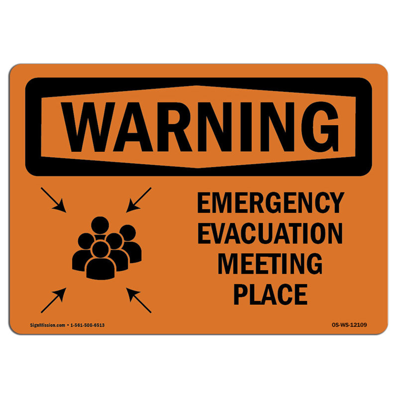 Osha Warning Sign, 12" H x 18" W x 0.1" D