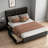Queen Bed Frame with 4 Underbed Drawers, Modern Platform Bed with Headboard-748784092-748784094