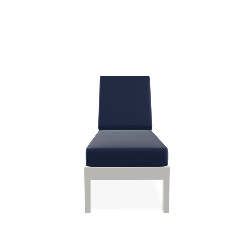 Chaise longue sans accoudoirs en polyester à 3 positions Leeward, Toile bleu marine Sunbrella®, Neige