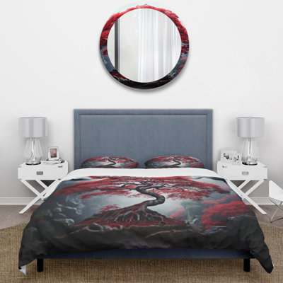 Red Japanese Maple - Japan Art Duvet Cover Set - Microfiber Polyester