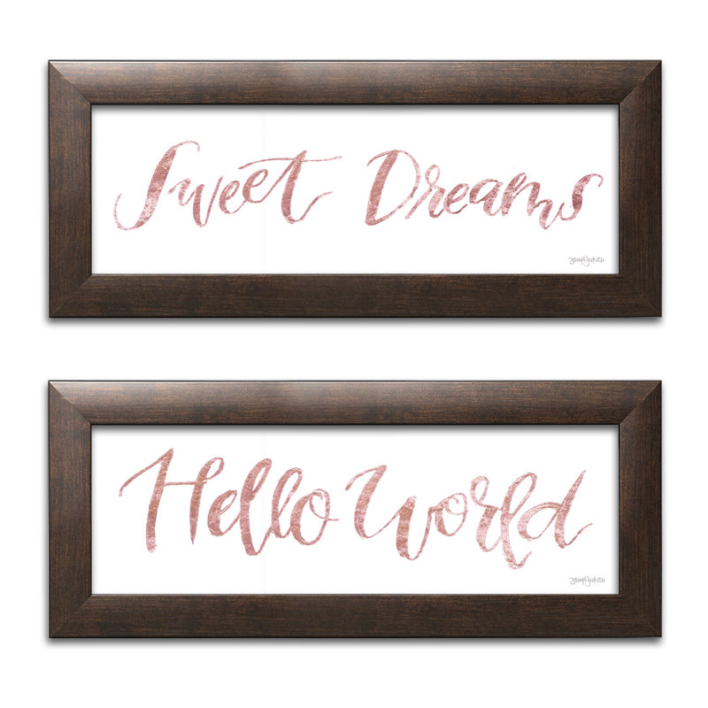 2 - Piece, 6" H x 18" W x 1.5" D, Brown Framed Paper