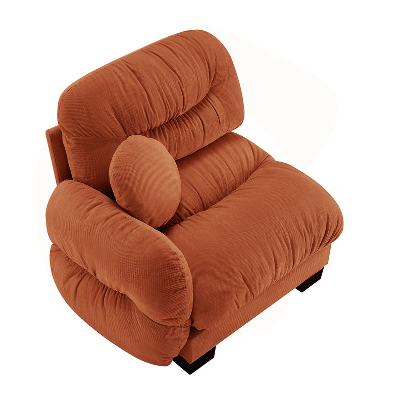 Canapé en chenille LSF - Orange, Face à la gauche, Orange
