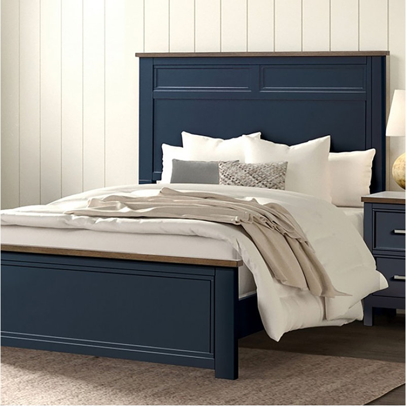 Giordani Panel Bed, Twin, Blue/Dark Brown