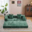 Canapé-lit convertible au sol avec coussin, support pour le dos et accoudoirs, canapé futon confortable pour le salon et la chambre à coucher, tissu chenille, vert foncé-23621352