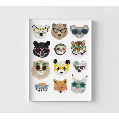 «Big Cats In Fancy Glasses» par Hanna Melin, affiche de portrait drôle de koala, art de bureau pédiatrique à thème animalier, art mural