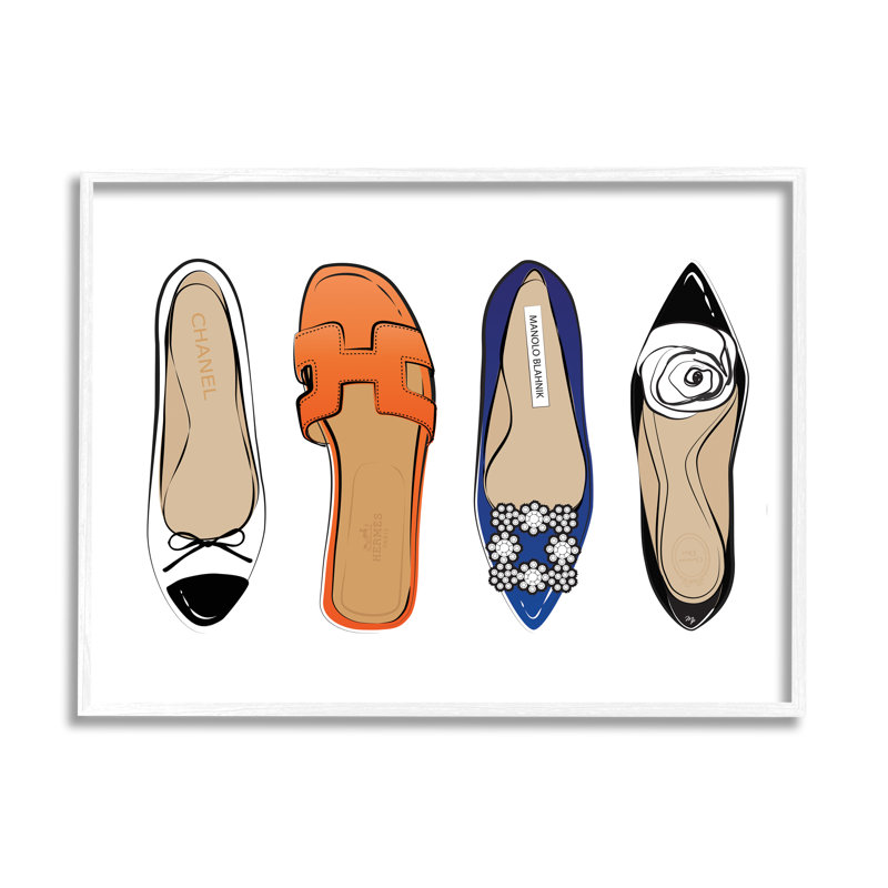 Pieds de mode «Chic Fashion Heels» - Impression, Giclée encadrée blanc bord de mer, H 11 po x l 14 po