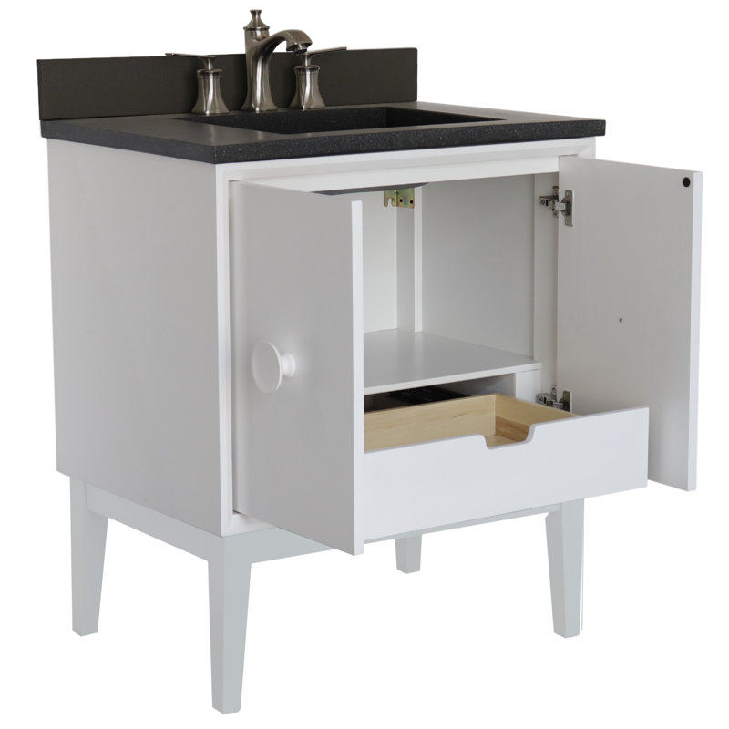 Ensemble de meuble-lavabo simple 31 po Crumley, Noir, Blanc
