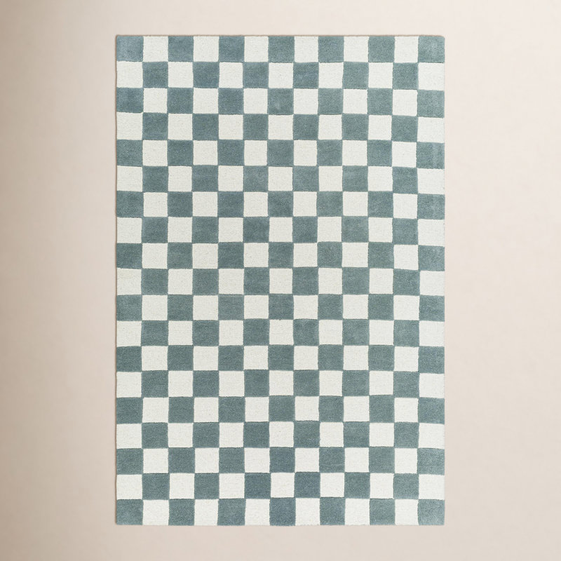 Jenna Teal Hand Tufted Area Rug, Rectangle 2' x 3'