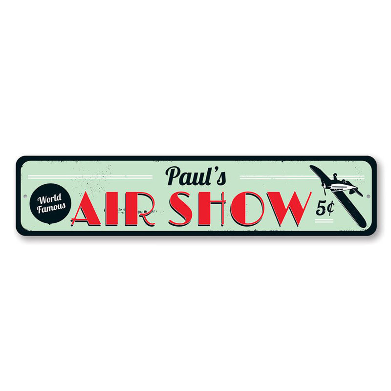 Affiche en métal Air Show, H 6 po x l 24 po x P 0,06 po