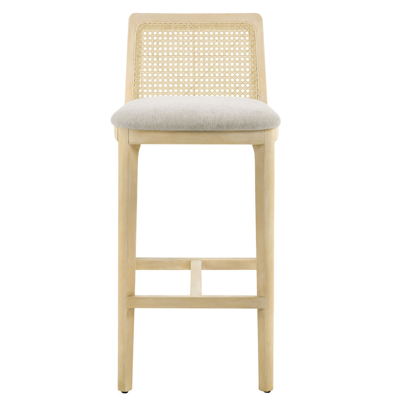Tabouret de bar Monarch, Blanc / Naturel