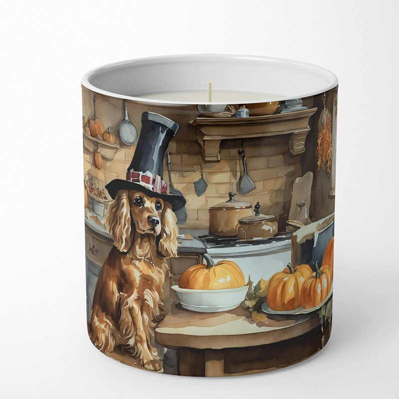 Bougie parfumée Pumpkin Pie avec support en céramique
