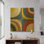 «Abstract Circles» par Wild Apple, art mural en métal doré, 24 po x 24 po-683579013