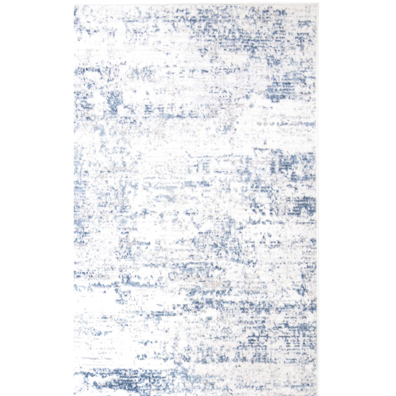 Tapis abstrait Grandview 700 Performance, Carré 5 pi 3 po, Light Blue/Ivory
