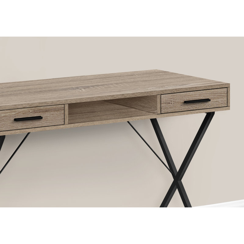 Bureau d'ordinateur, bureau personnel, ordinateur portable, installation à gauche, à droite, tiroirs de rangement, L 42 po, travail, stratifié, métal, contemporain, moderne